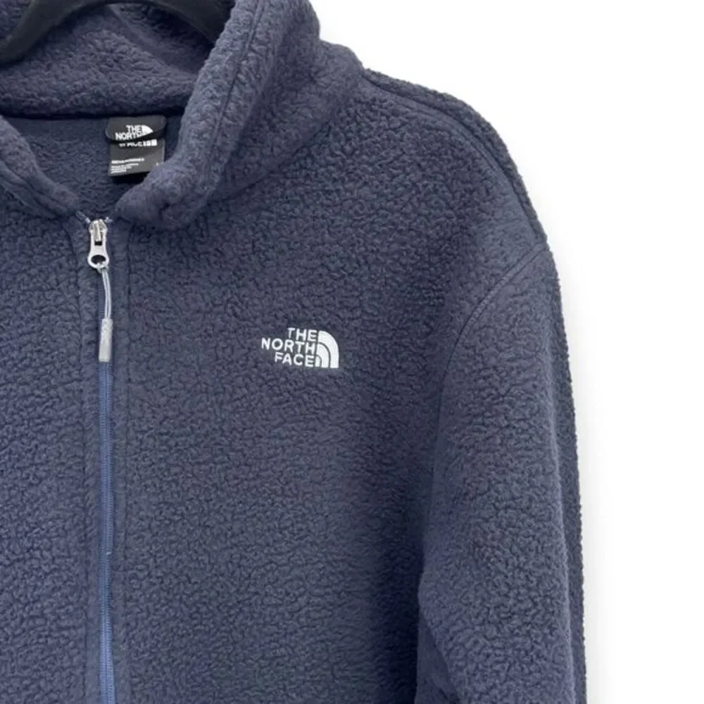 The North Face Men's Size‎ Large Navy Dunraven Sherpa Full Zip Fleece Jacket